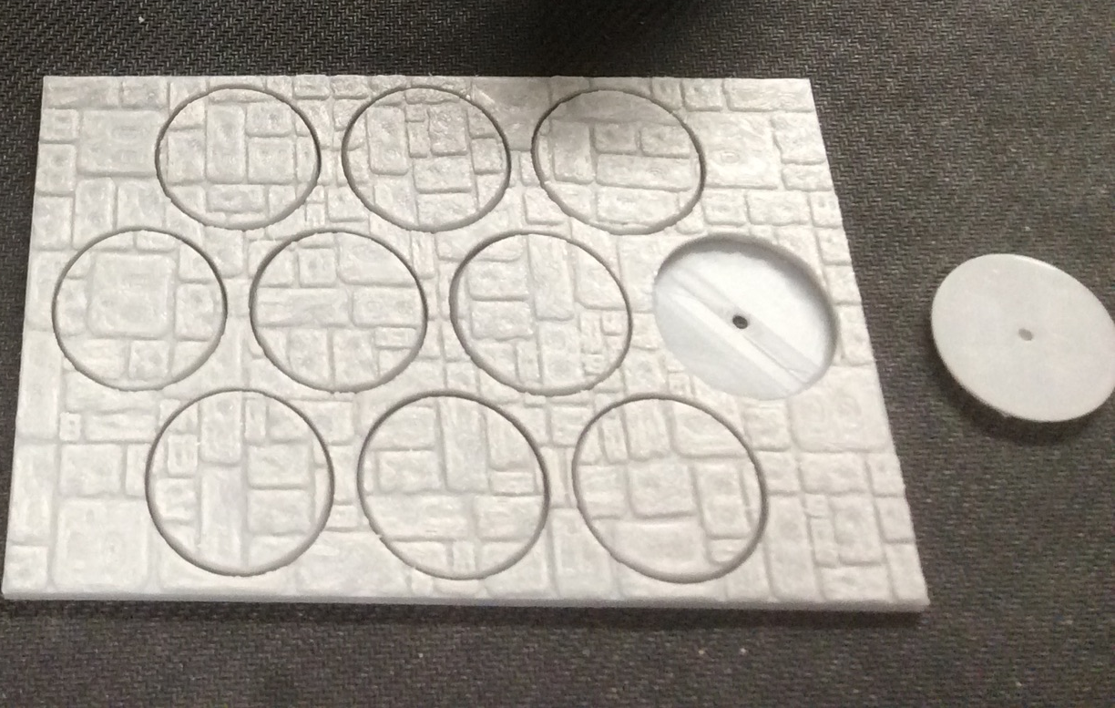 Stonework textured Oval and Round bases and movement trays