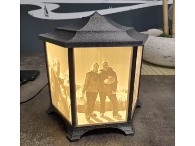 Hexagon LED Litophane Lamp