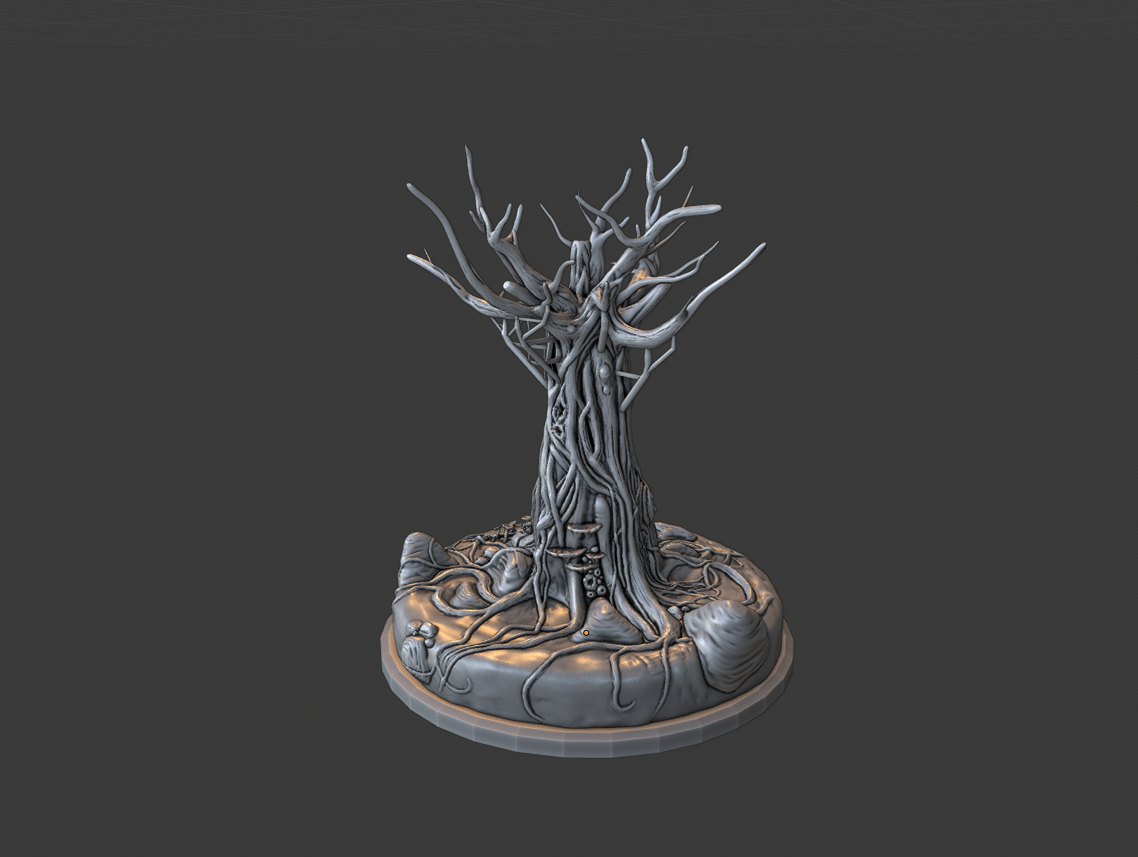 Very Detailed Old Dead Tree diy model with support