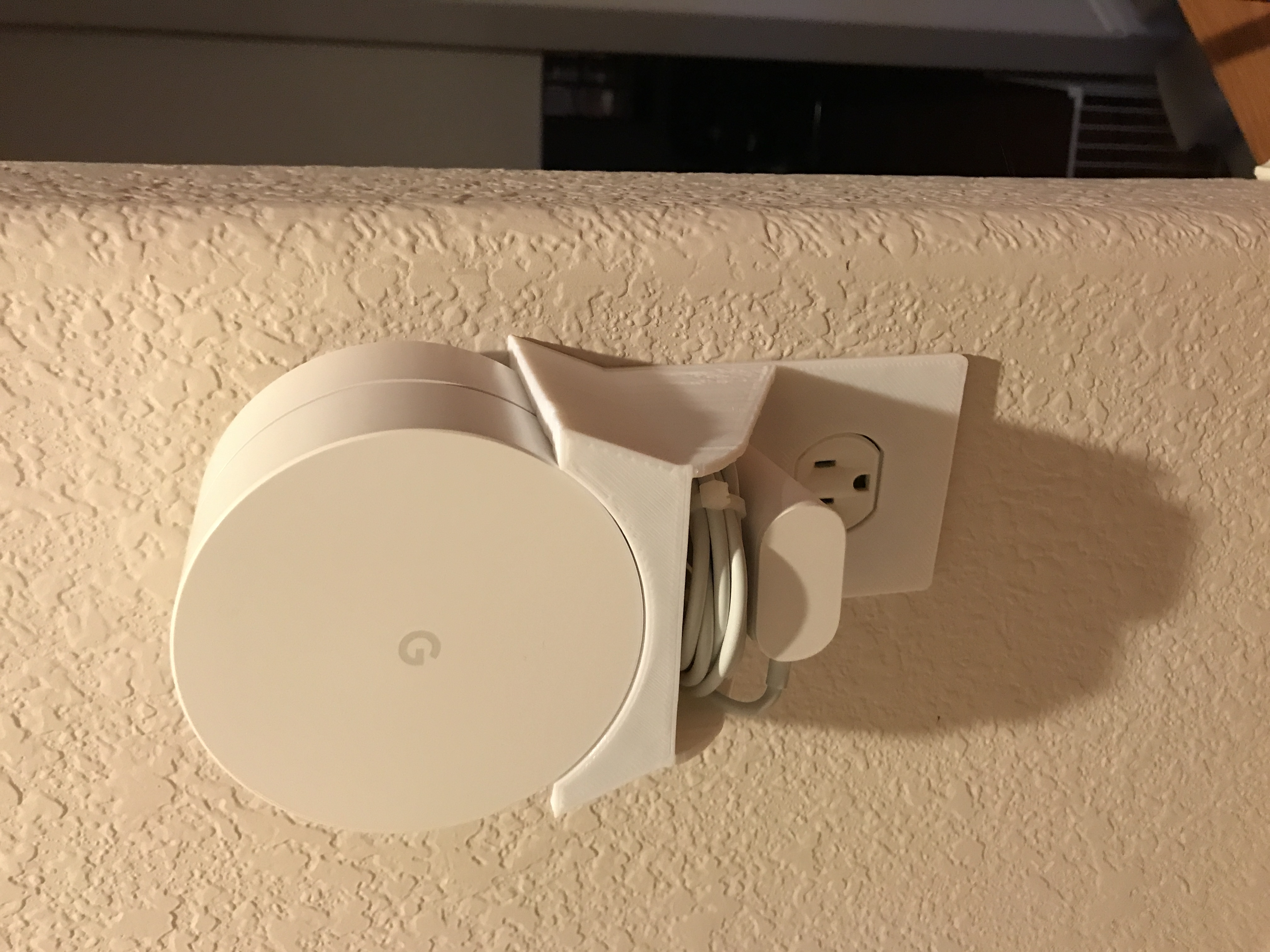 Google Wifi Mesh Point Shelf Mount - Integrated Power Outlet Plate