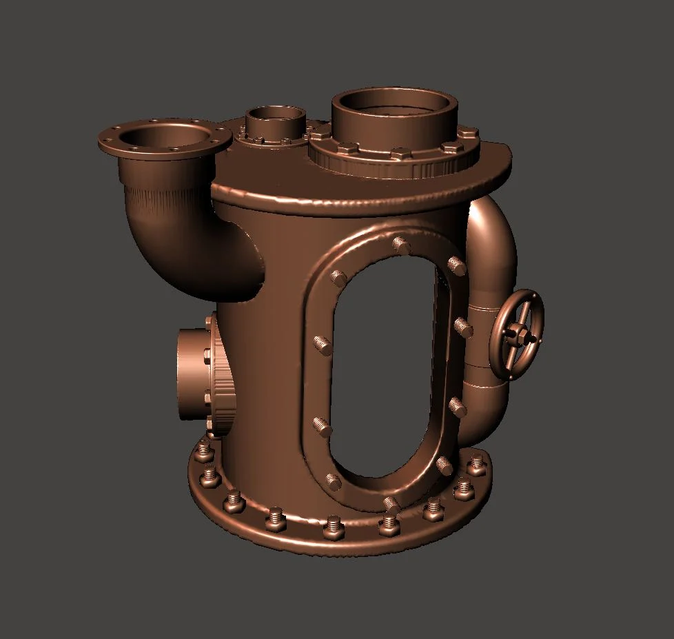 Steampunk Aquarium Pipe Model - Rusty Pipework Shipwreck