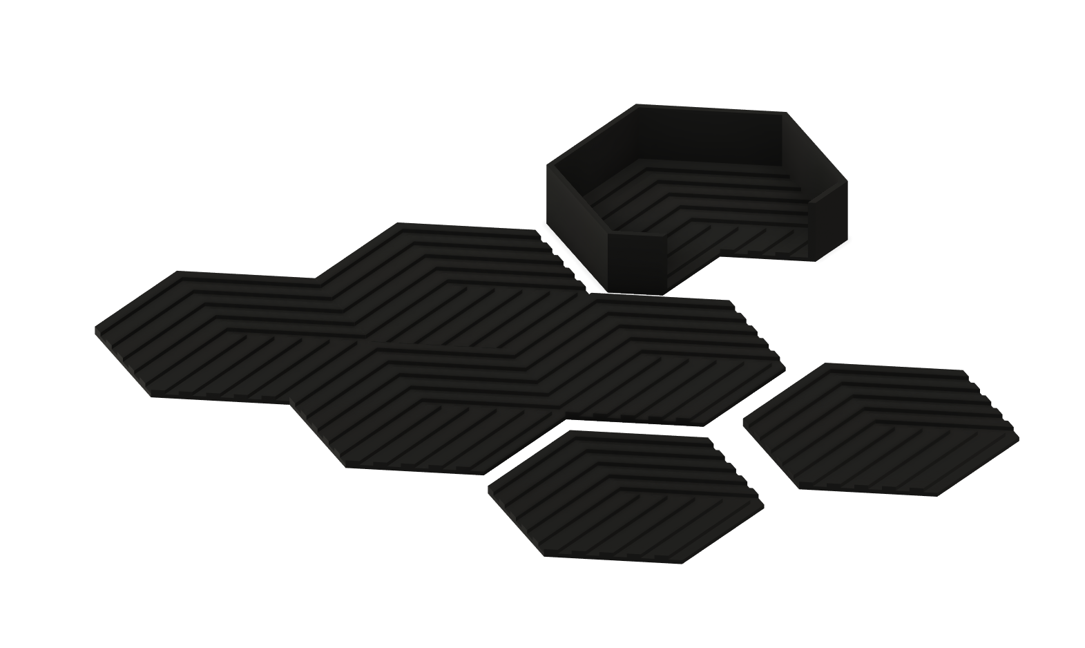 Hexagon Coaster Set - 3D Style