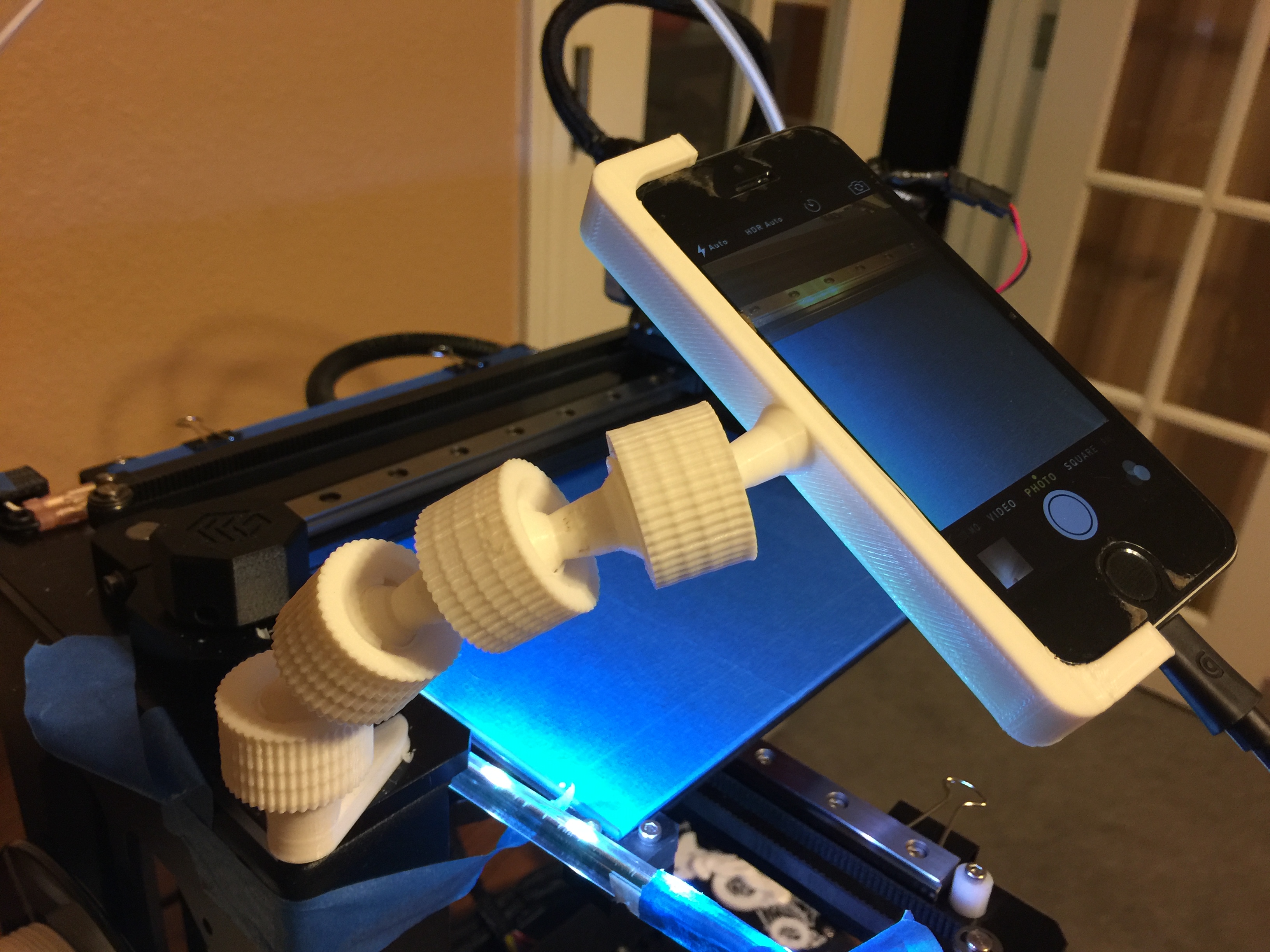 iphone camera mount for Makergear M2 - Lockable ball & socket