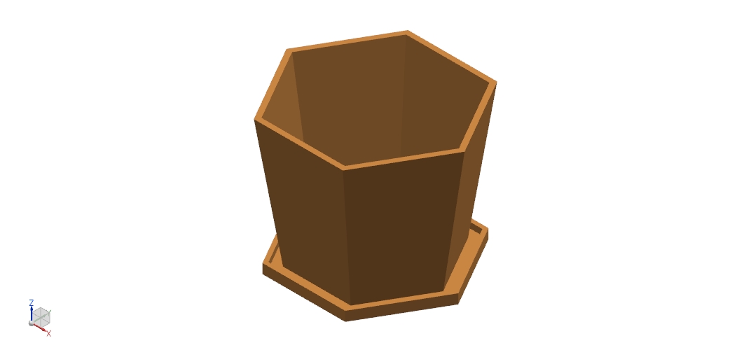 Hex Planter Pot 60mm cum Drain Plate