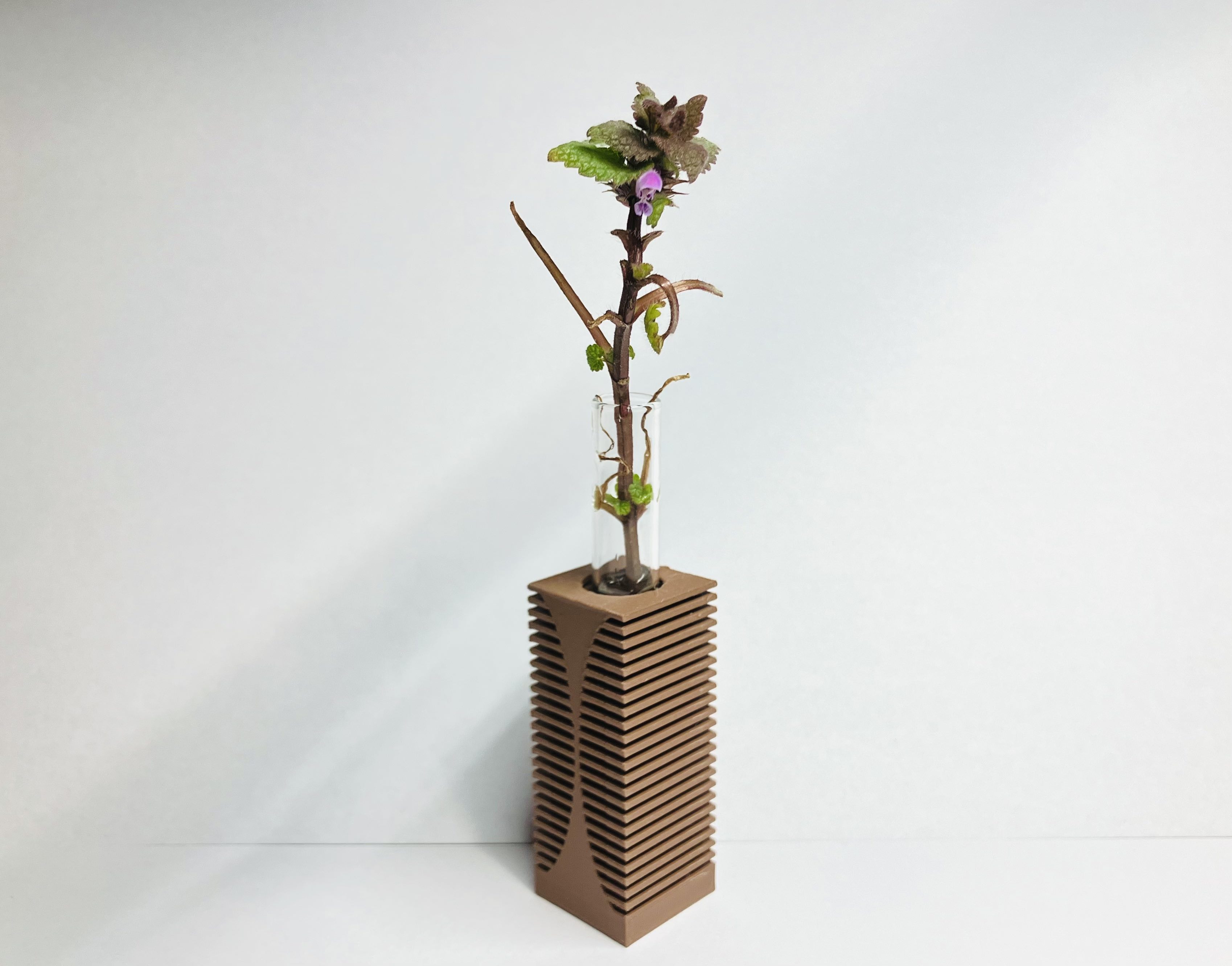 Flexible layered single-flower vase