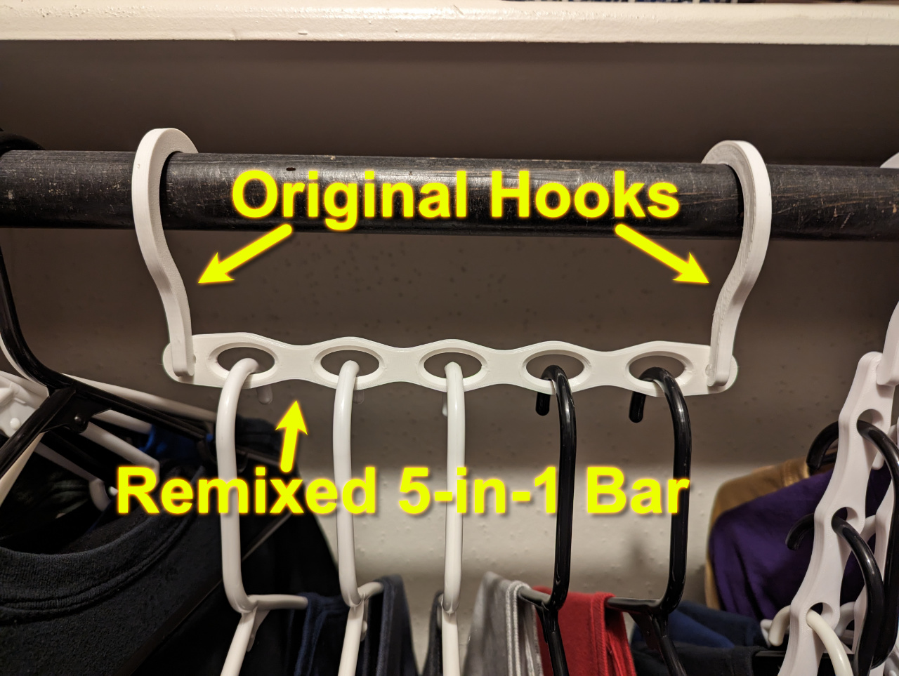 SPACE-SAVING CASCADING HANGER - 4-in-1, 5-in-1 Ellipse Remixes, Smaller Hook
