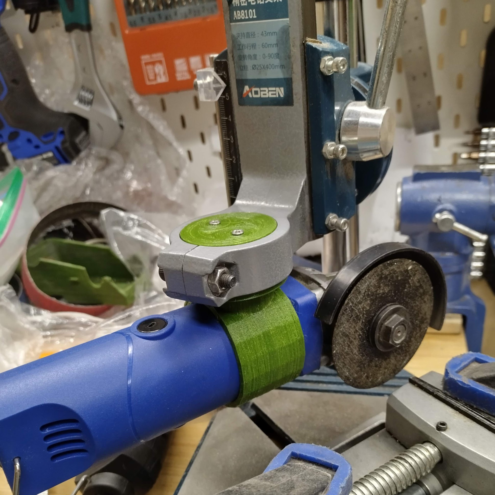 Mini angle grinder  horizontal holder