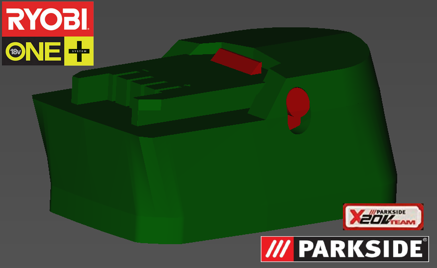 Ryobi One + battery to Parkside x20 Tools adapter