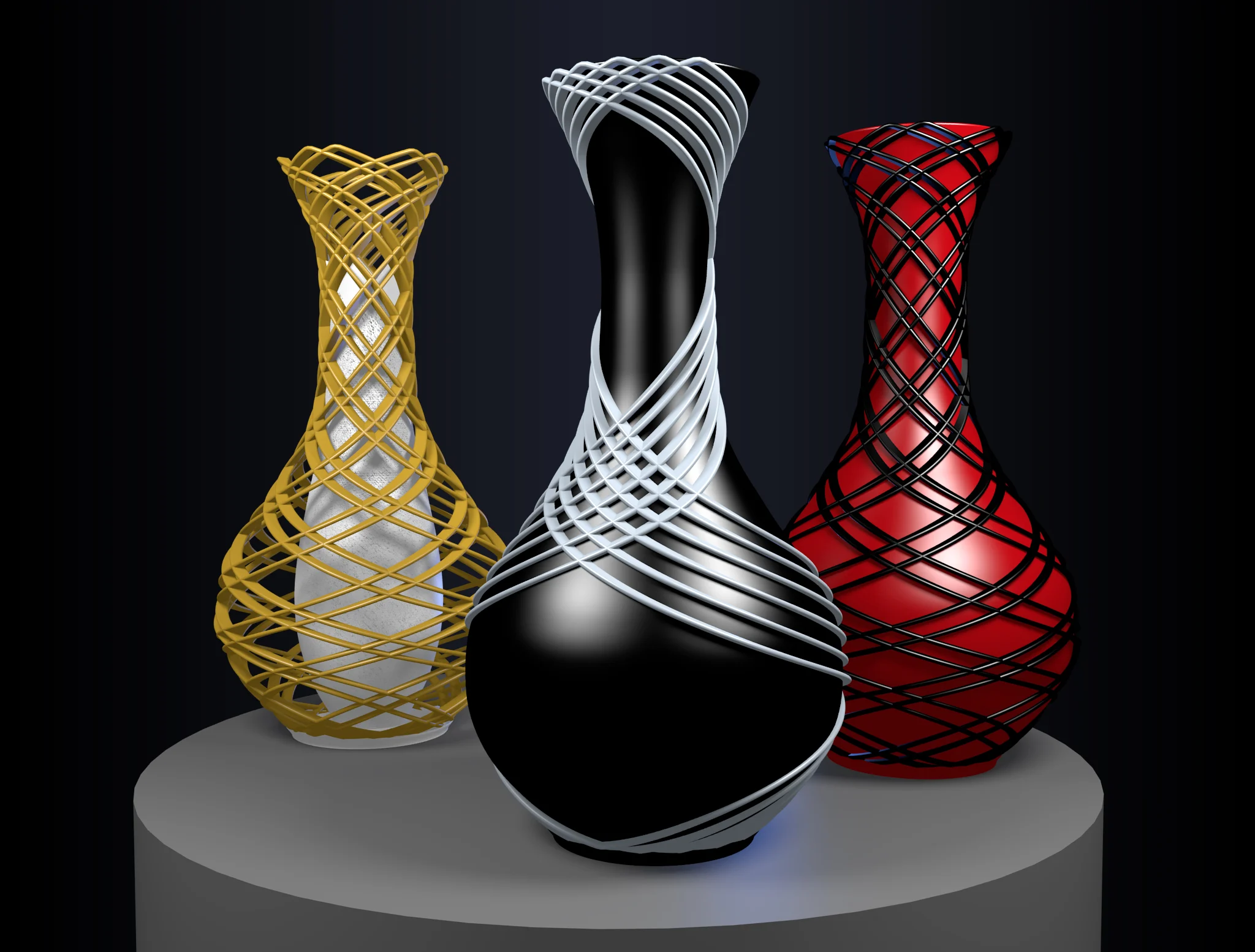 Elegant Vases -- three styles