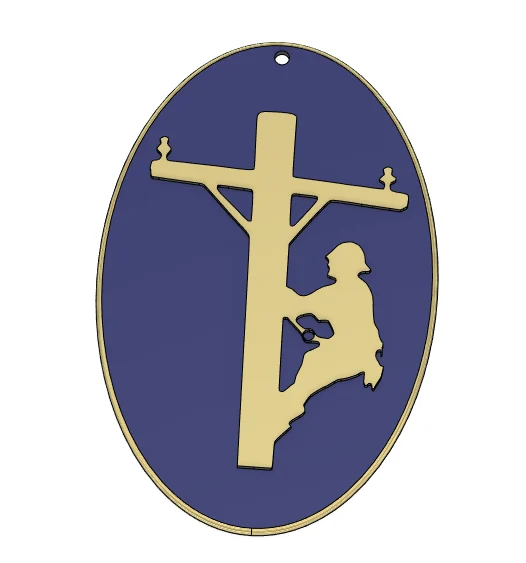 Lineman Charm Keychain Power Utility Pole Electrician Worker