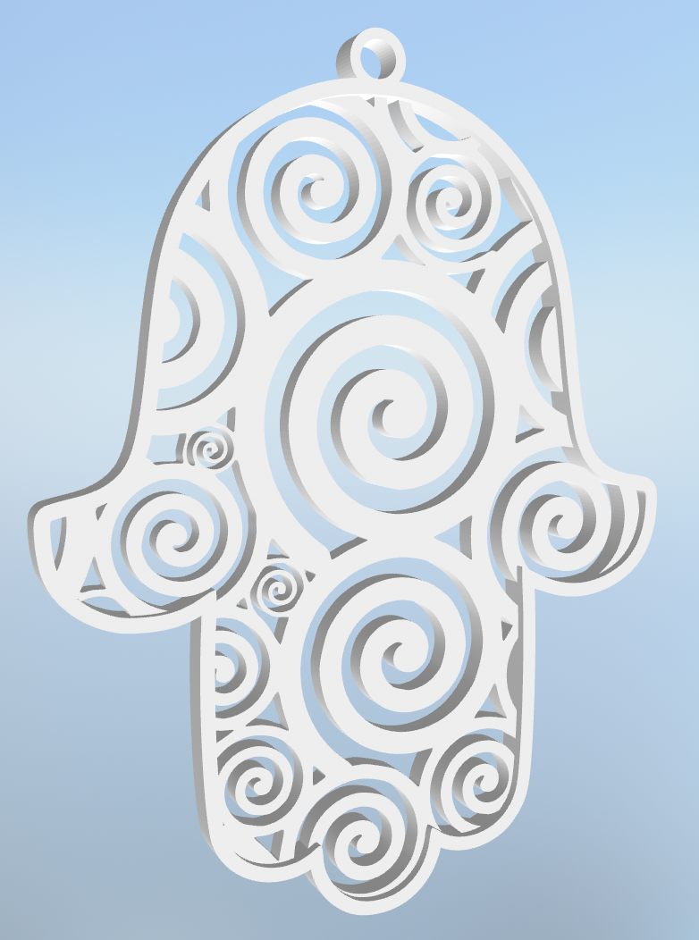 Hamsa with Swril Pattern
