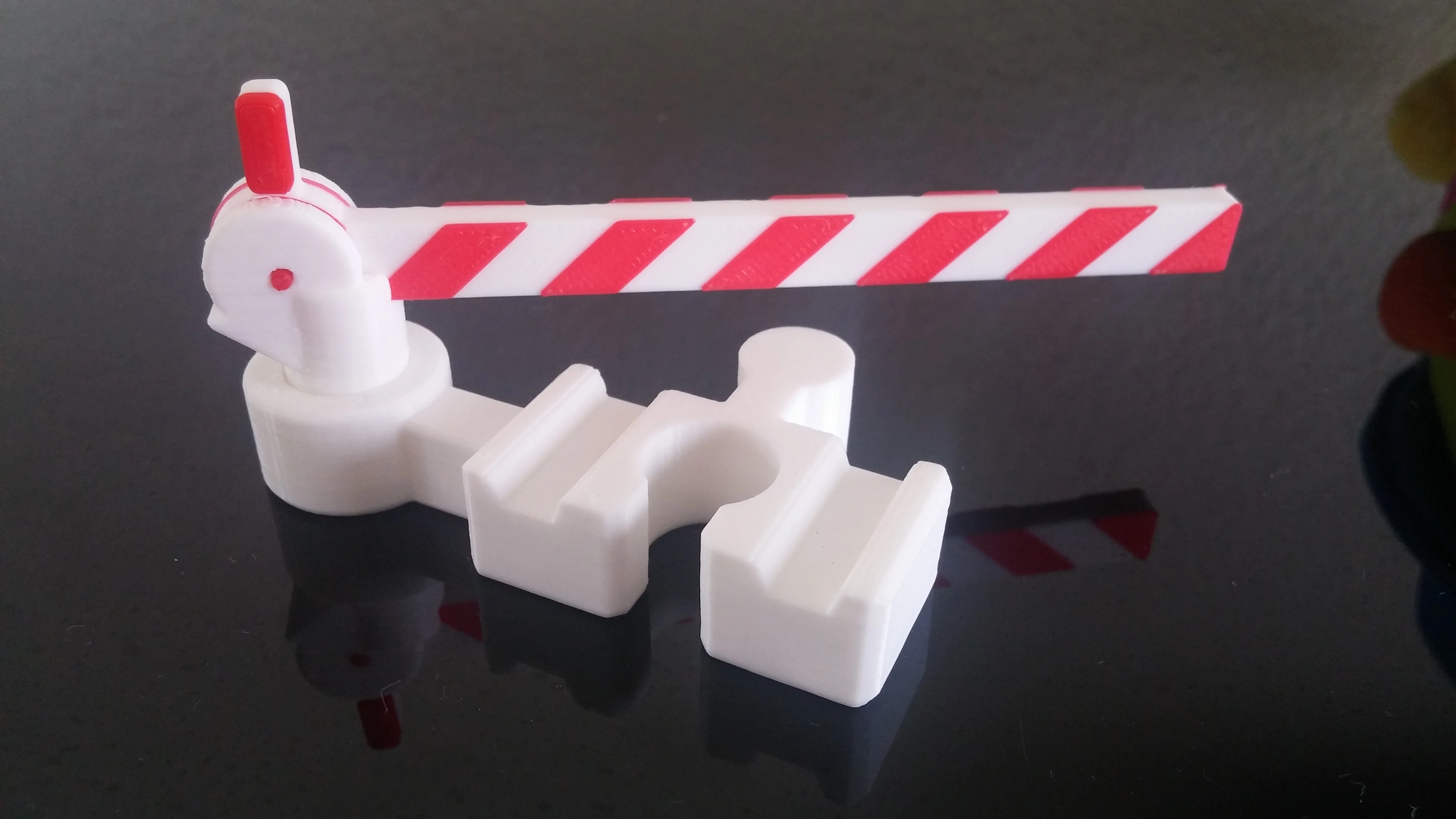 Wooden train barrier compatible to IKEA set