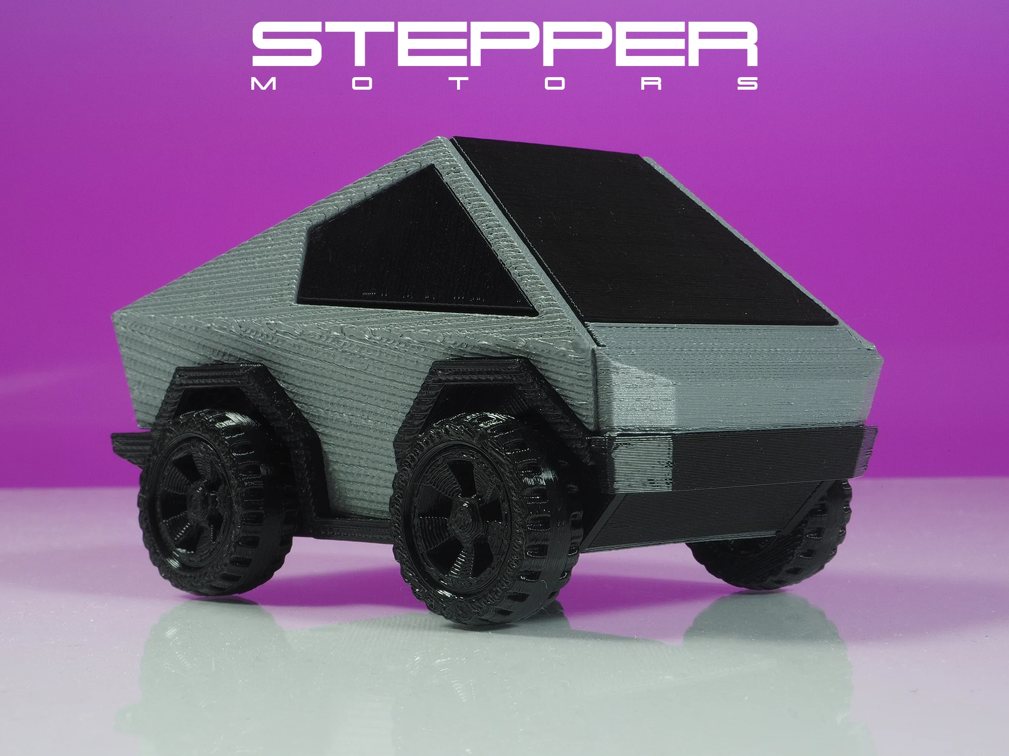 Stepper Motors tooned Cybertruck - multi-part - no support
