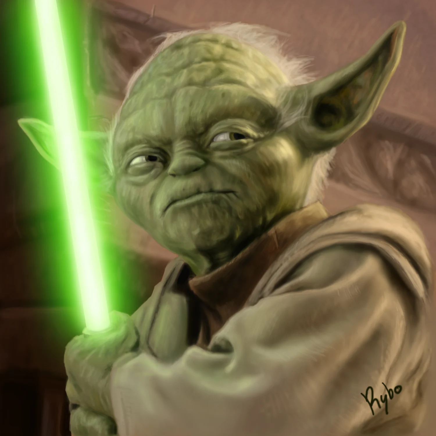 Yoda fighting stance lithophane