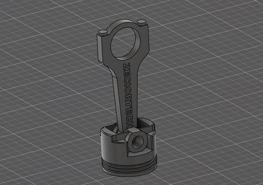 Piston key ring - best gift for automotive enthusiast (with stand)
