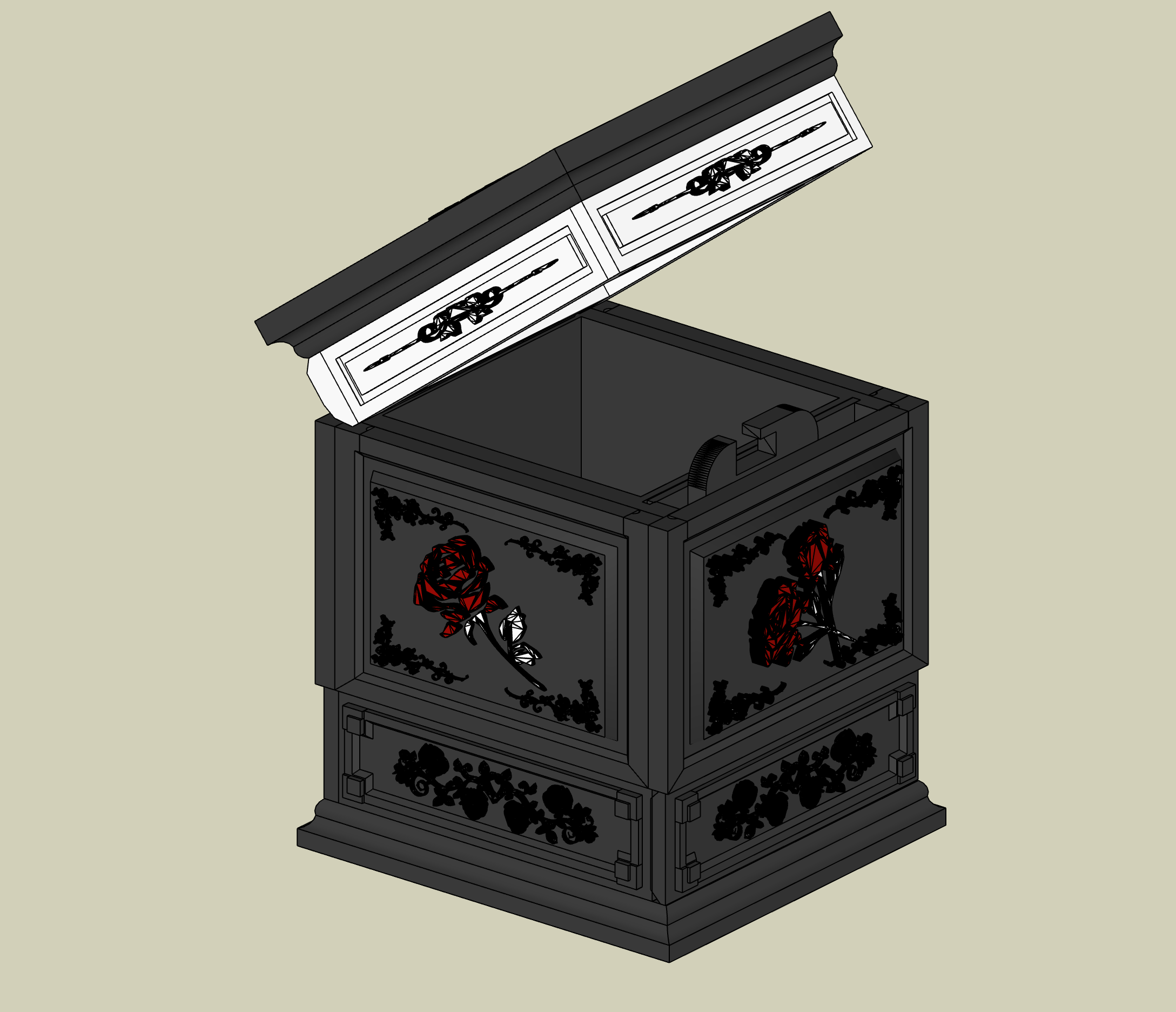 Secret Latch Rose Box