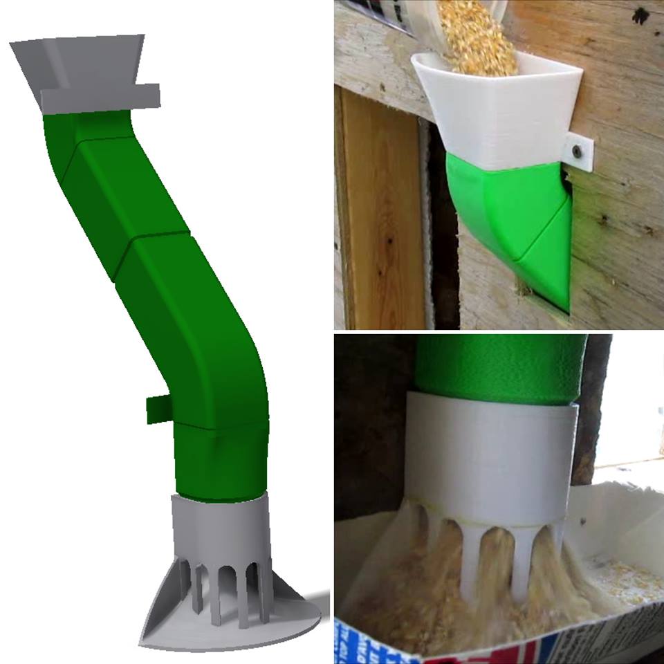 Outside to inside hens feeder