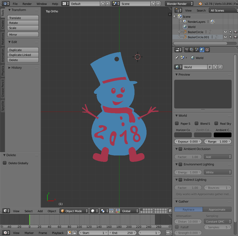 Cristmas Snowman 2018 Dual Extrusion