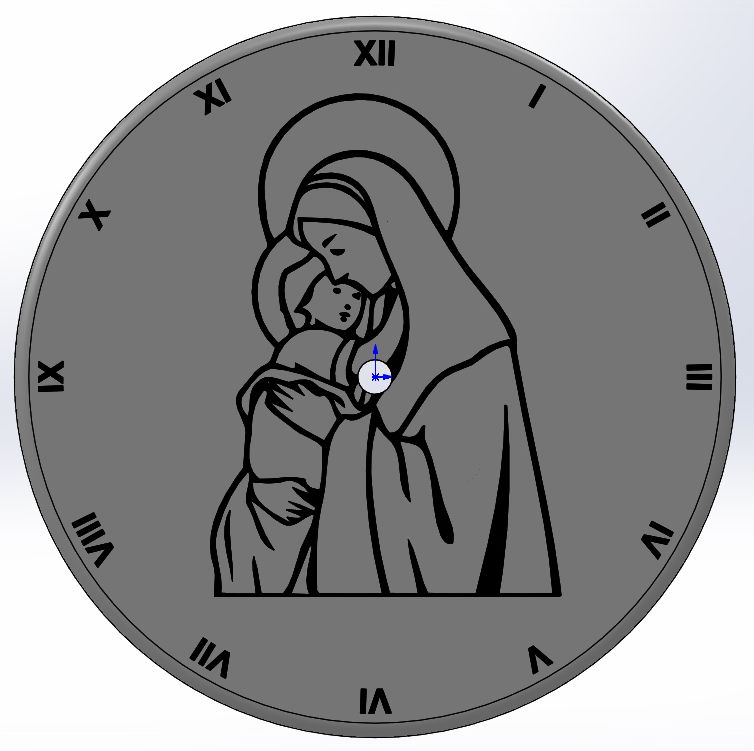 Mother Mary Clock Face