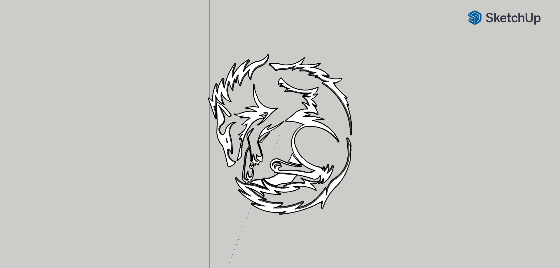 tribal wolf wall art LED