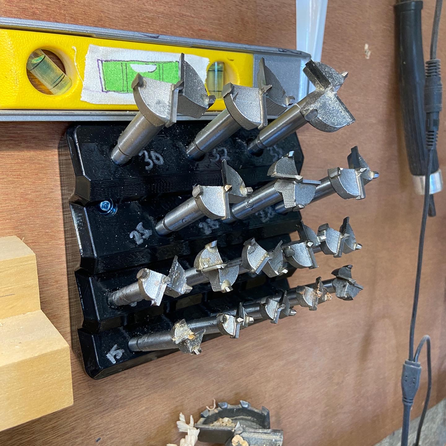 METRIC Forstner Bit Holder (mounts to wall with Kreg screws) - Keith's Test Garage