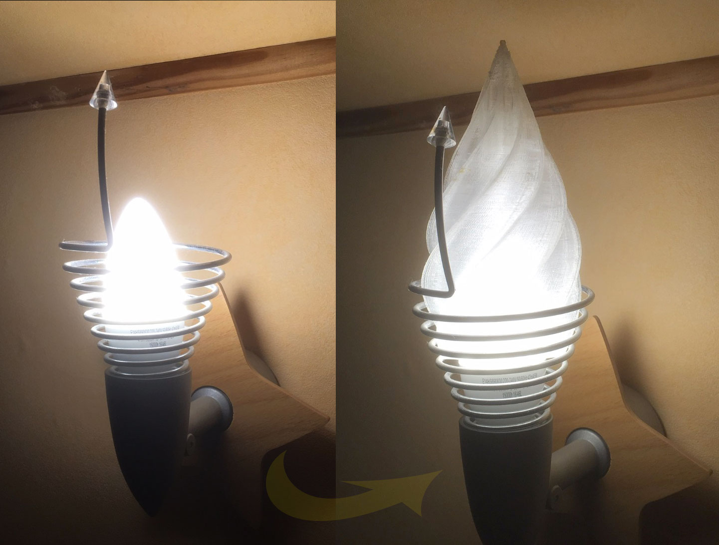 E14 led bulb ornamental twisted flame