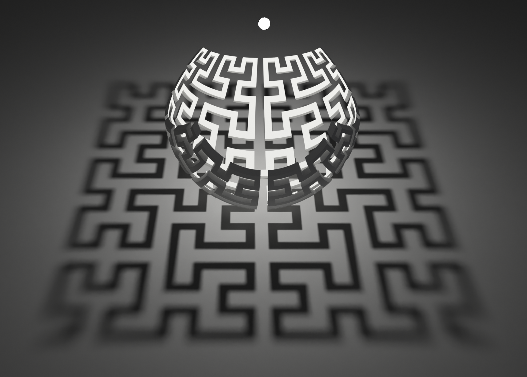 Hilbert curve stereographic projection