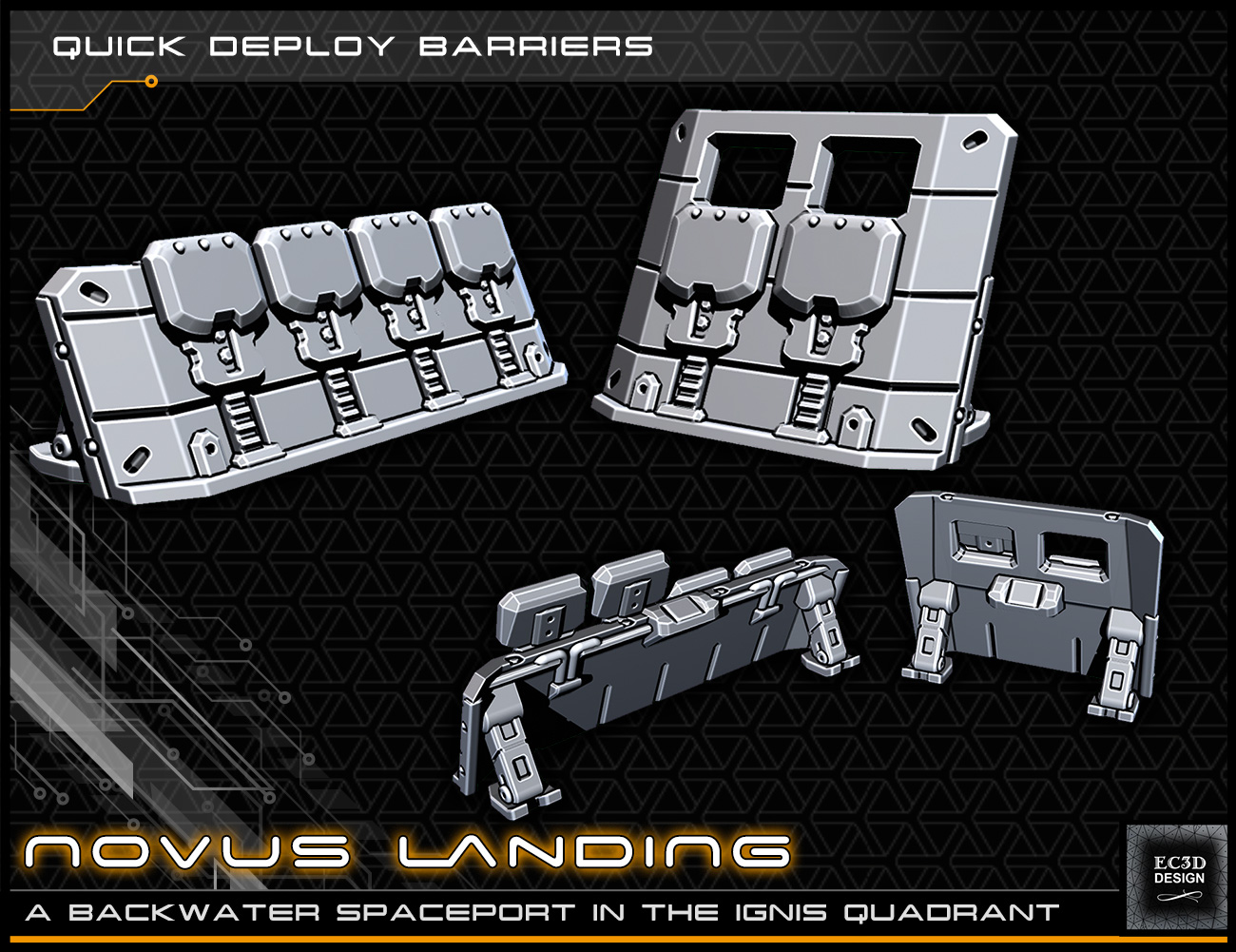 Quick Deploy Barriers - 28-32mm gaming - Novus Landing