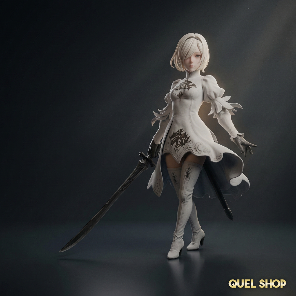 NieR Automata 2B White Outfit Figure STL [FREE]