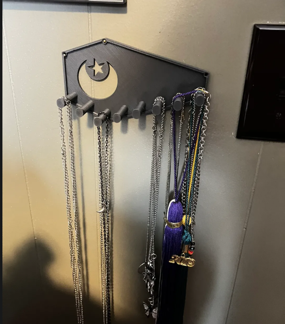 Coffin Wall Mount Necklace Holder