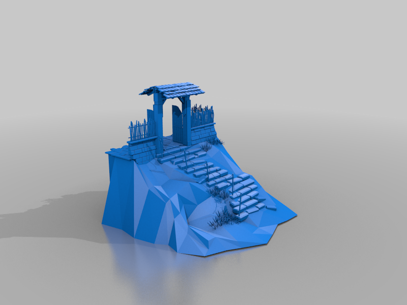 gate scene - terrain - model diorama