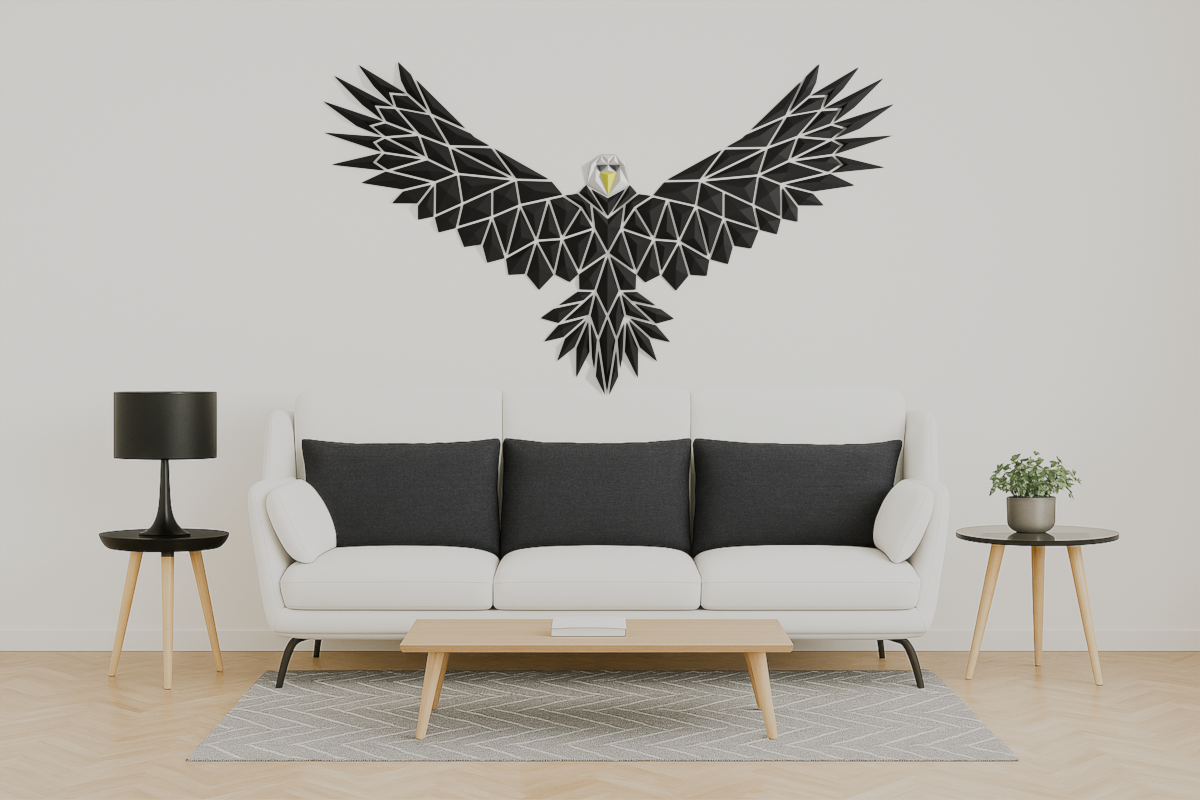 Geometric eagle wall design