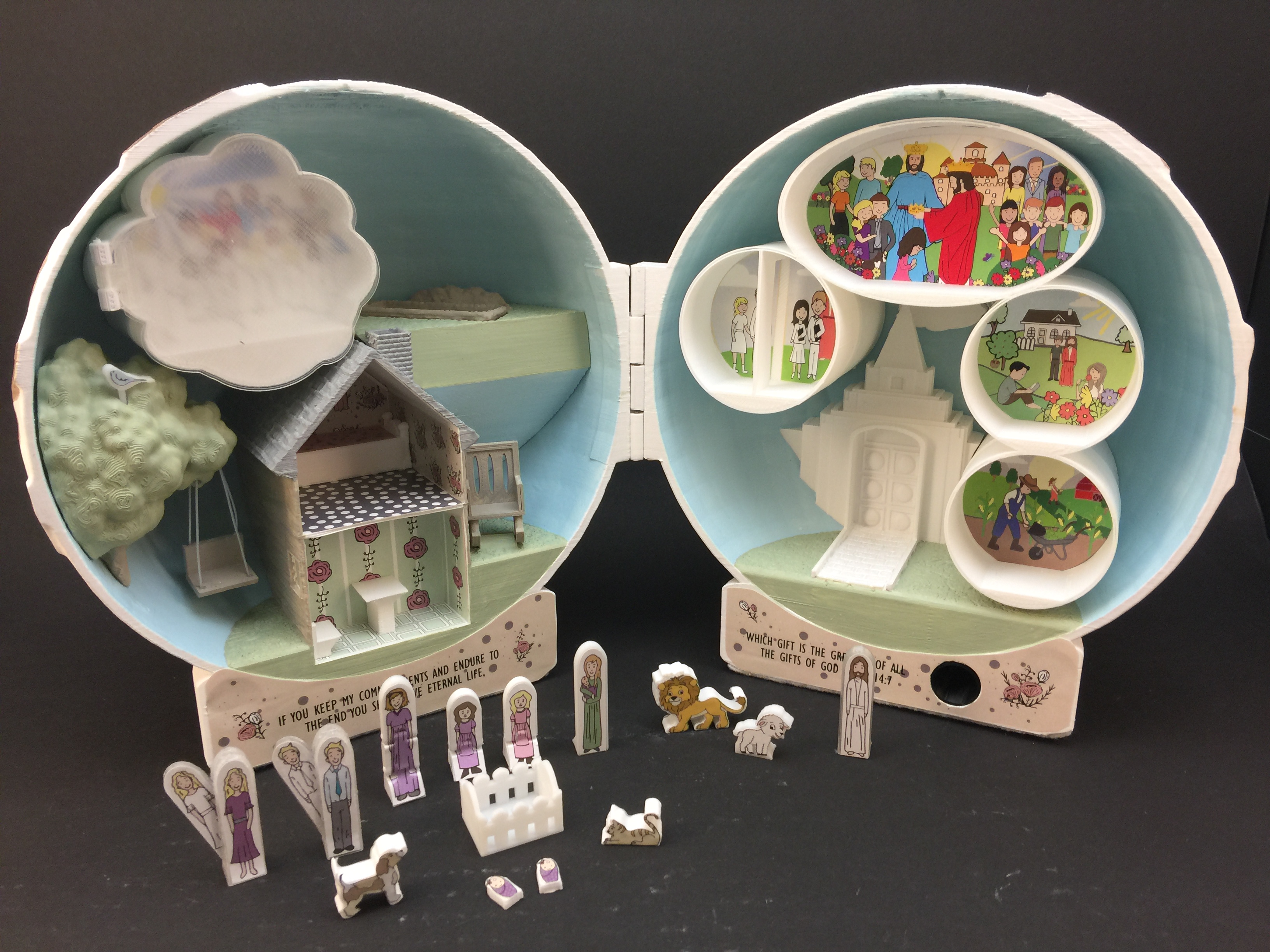 Downloadable 3D print STL files to print your own Plan of salvation playset