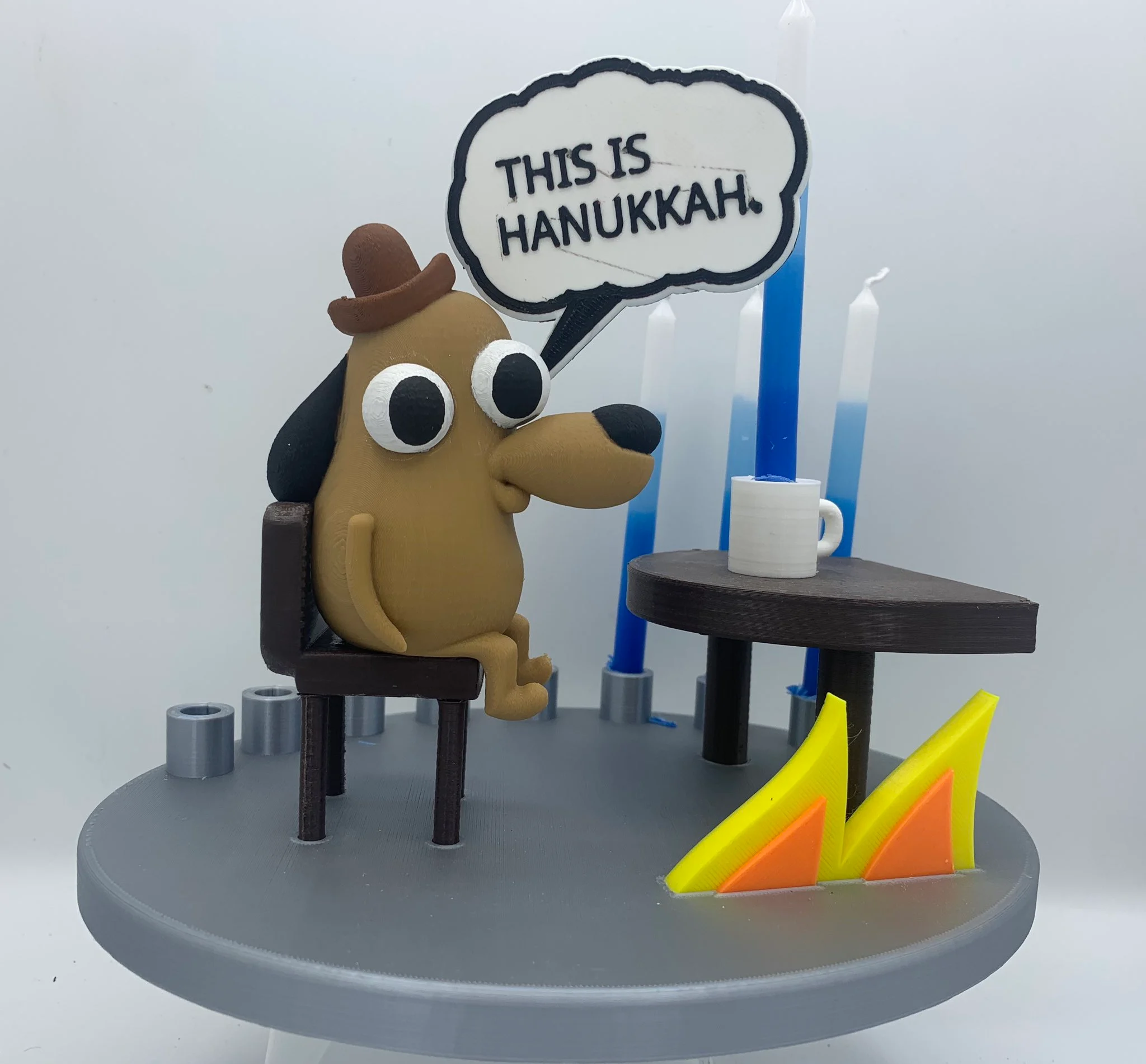"This is Fine" Menorah