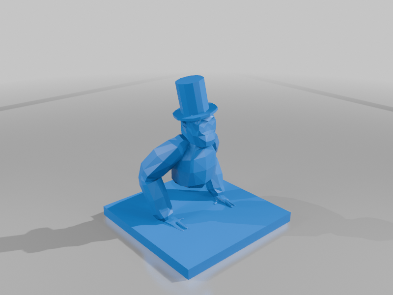 Gorilla tag monke with top hat statue