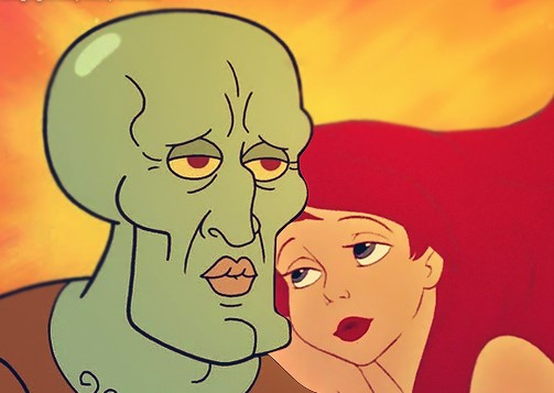 squidward ariel meme