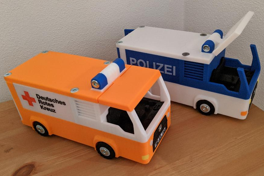 Ambulance / Police Truck Toy Car - no support required-