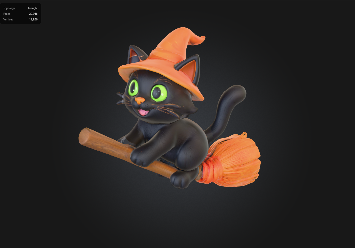 Halloween Broomstick Kitty