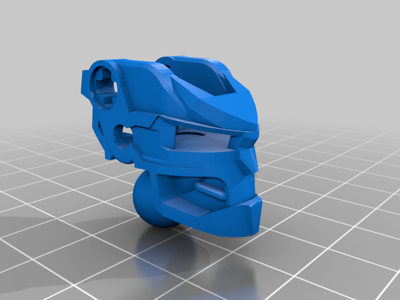 Bionicle G2 Okoto Head with G1 Brainstalk replacement and Metru Ball Joint connector