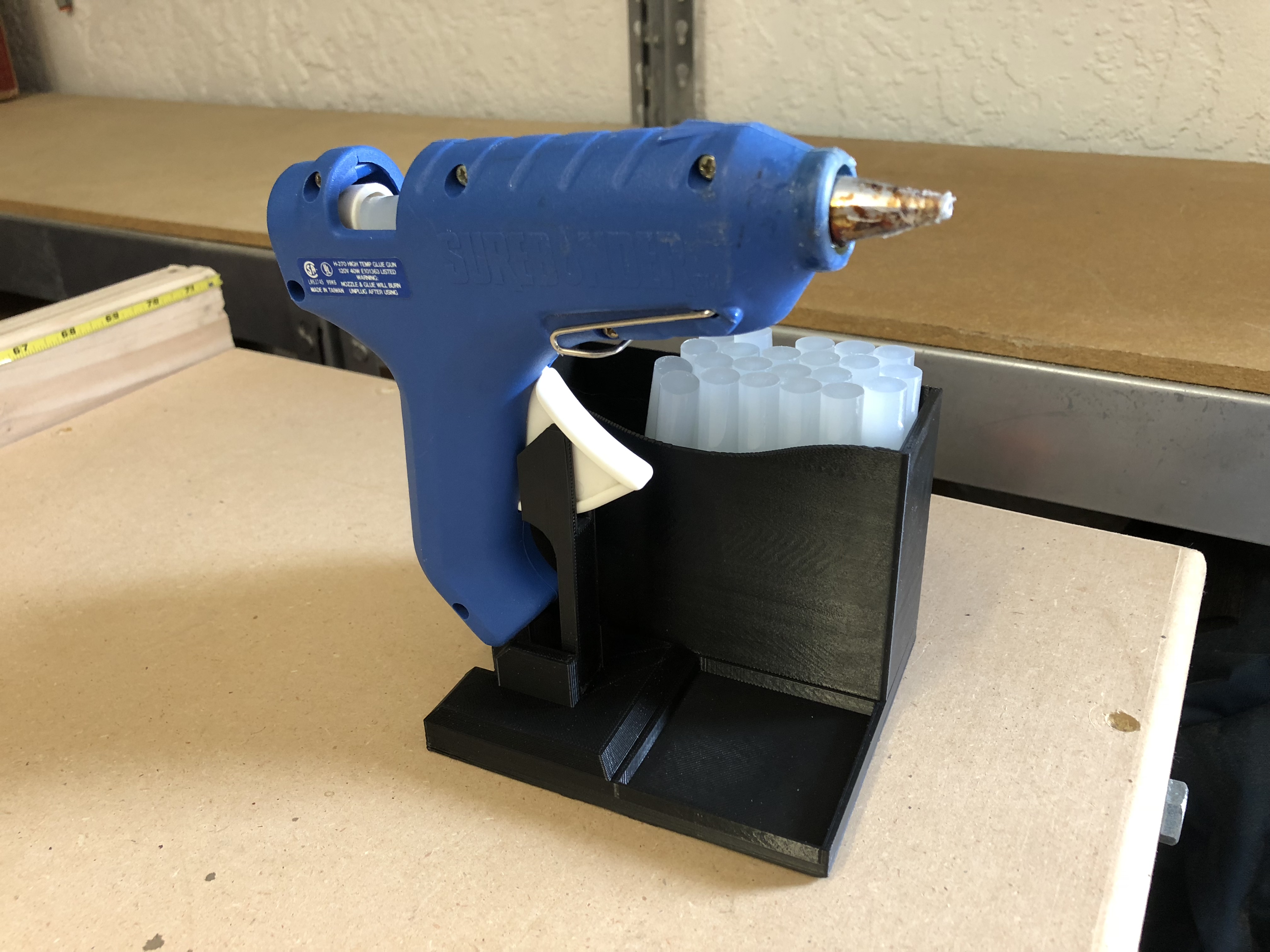 Glue Gun Caddy Stand w Cord Wrap