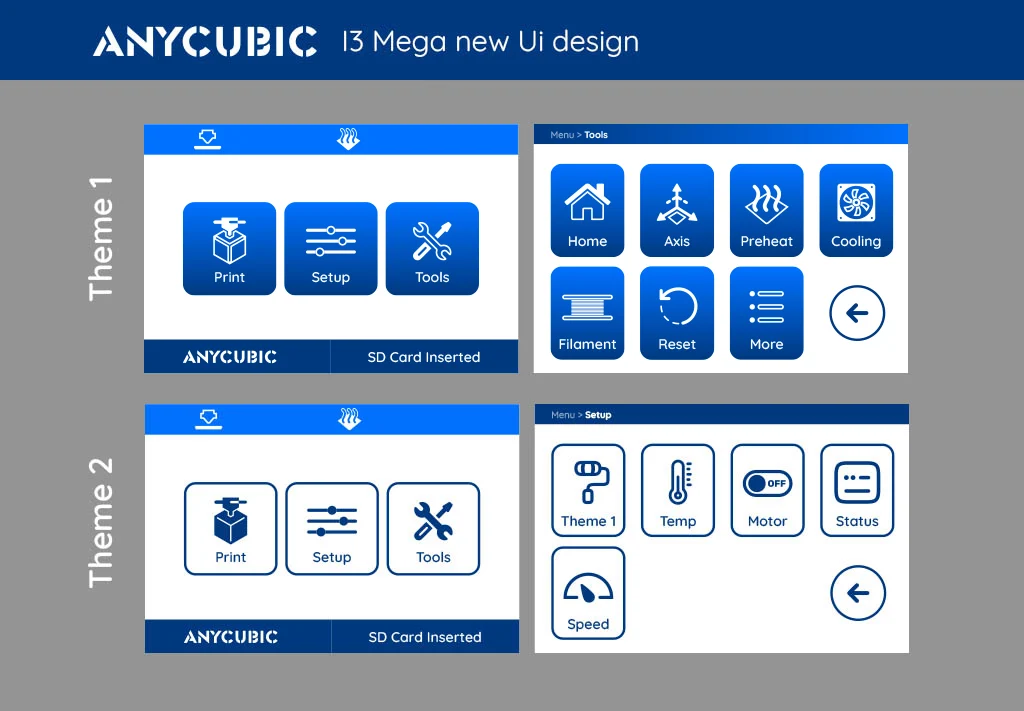 Anycubic i3 Mega new UI design