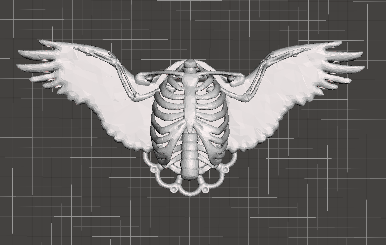 Gothic Ribcage Angel Pendant