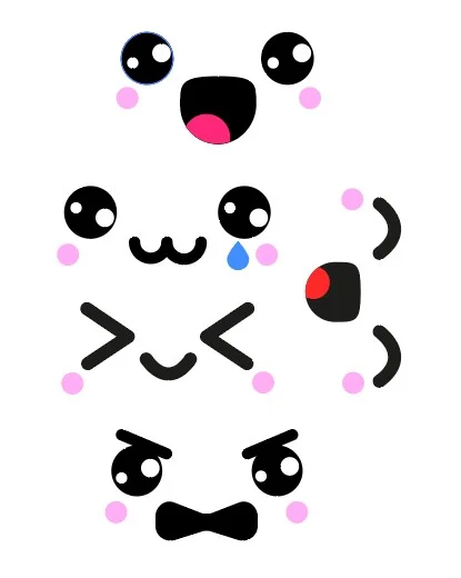 KAWAII Plantilla reacciones