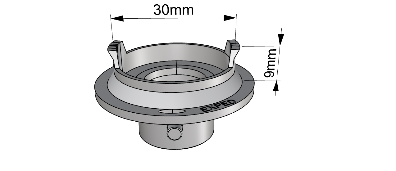 Deflation adapter with 'feet' for big valve as used in Exped MegaMat and Deepsleep mats