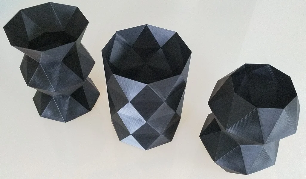 LowPoly Hexagonal Vase Set