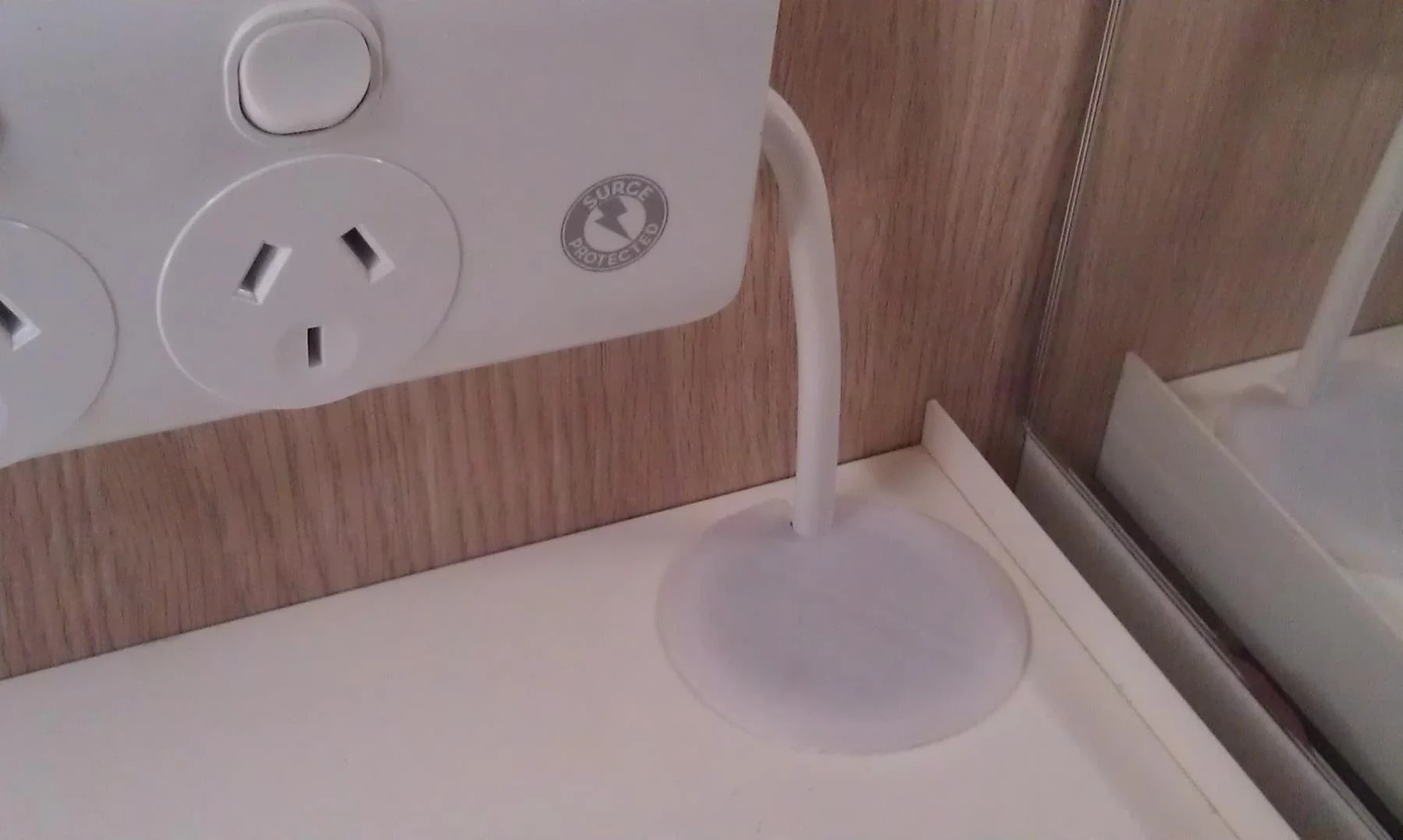 Desk benchtop cable fascia filler plug grommet