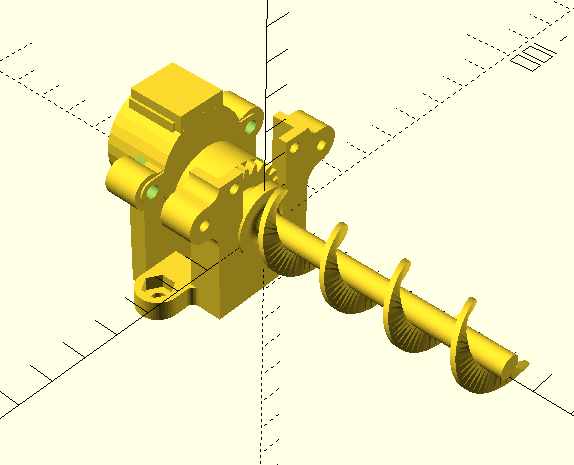 5v Stepper Motor Mount and Auger for "Fish Feeder Project"