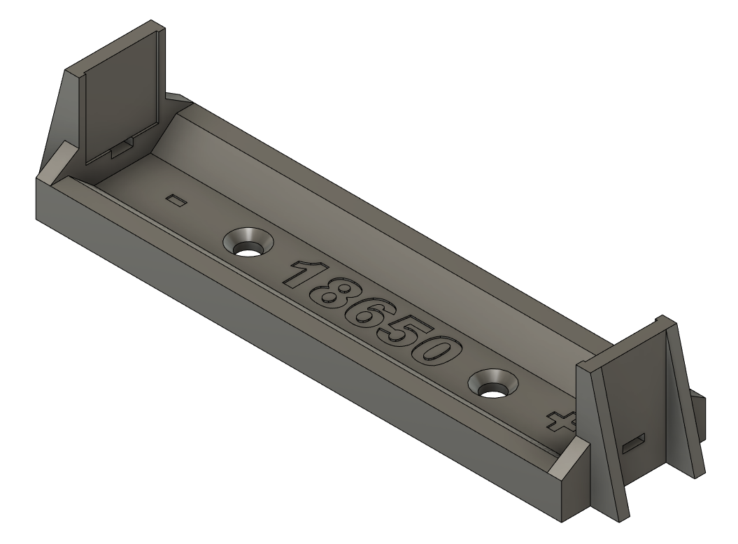 Battery holder for metal spring contacts (21700 / 18650)