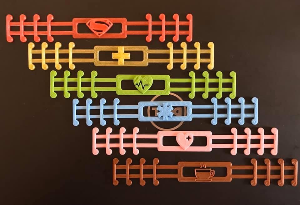 Remixed mask strap with symbols