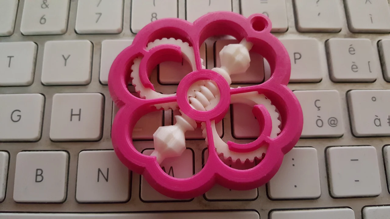 Four-Leaf Clover, worm gear keychain